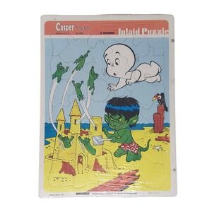 1978 Warren Casper & Company Frame Tray Puzzle Casper And Goblin At The Beach